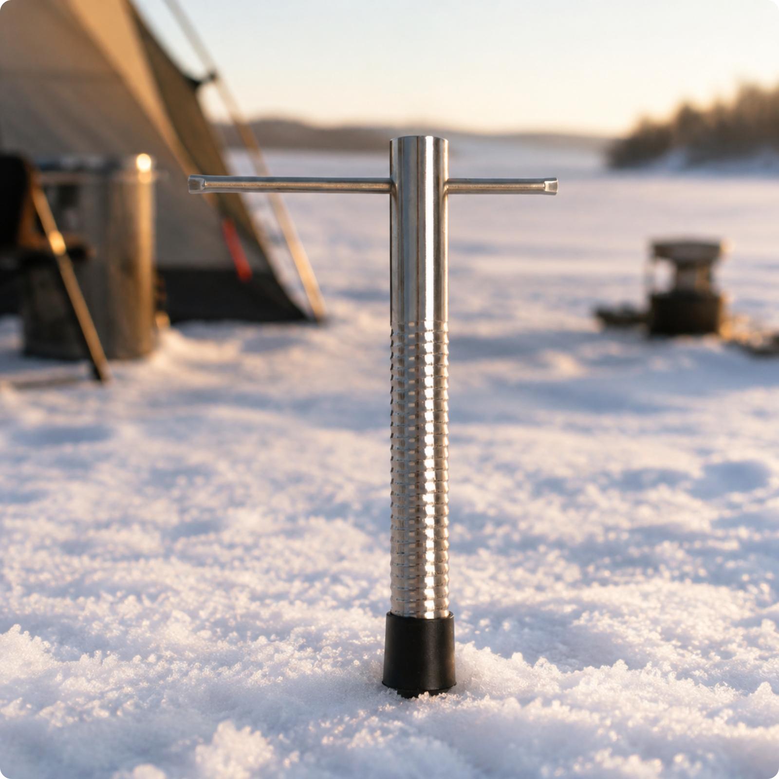 Fishing Rod Ice - Tarière à glace compacte en acier